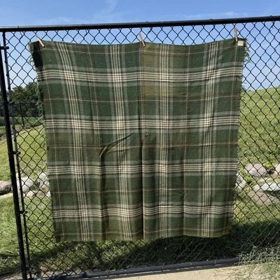 Vintage Chase Woolmount Wool Blanket Mens Large Troy Blanket Mills USA Plaid - Image 1 of 4