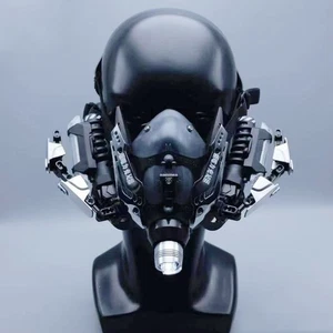 Cyberpunk Mechanical Half Face Mask Technology Sense Tactical Mask Halloween 1PC - Picture 1 of 16