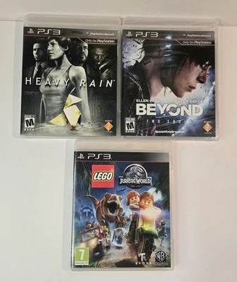 Lot of 3 PlayStation 3 PS3 Games - Heavy Rain, Beyond Two Souls, Lego Jurassic - Image 1 of 4