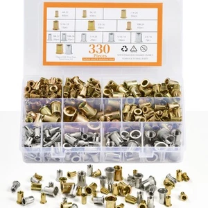 Kit surtido de tuercas remachables SAE 330 un. - tuerca remachadora de acero al carbono y acero inoxidable - Imagen 1 de 5