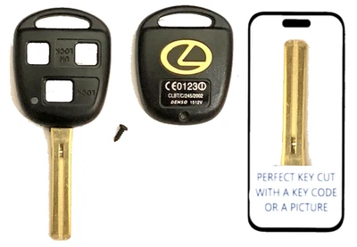 KEY CUT SERVICE + Lexus 3 Button Remote Head Key Shell TOY48 (Short) - Image 1 of 4
