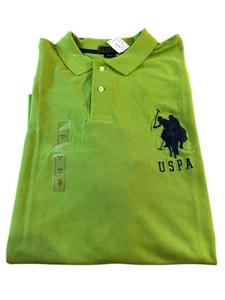 U.S. Polo Assn Men’s Luxury Feel Lime Green Big logo Polo knit Size 4XL New - Picture 1 of 13
