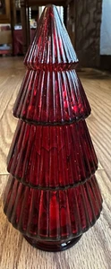 ÁRBOL DE NAVIDAD ROJO ESTILO VIDRIO MERCURIO ILUMINADO ROJO 6" ALTO PROBADO FUNCIONANDO - Imagen 1 de 3
