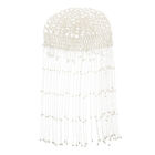 Kopfbandkette Haarkette Perlen Quaste Schmuck 1920Er Bollywood Braut (Weiß)