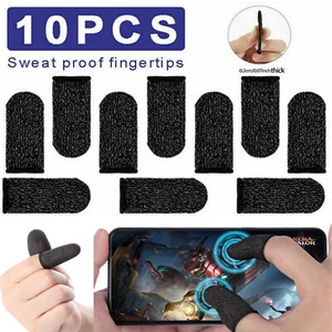 10 X Gaming Finger Sleeve Touch Screen Game Controller Mobile Sweatproof Gloves - Picture 1 of 12