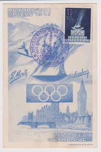 CARTE MAXIMUM AUTRICHE INNSBRUCK 1948 JO SAINT MORITZ LONDRES JEUX OLYMPIQUES - Picture 1 of 1