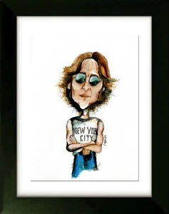 Made to Order - Original Drawing with Frame - John Lennon - Art by SLAZO - 16x20 - Picture 1 of 3