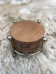 4 Stück Akazienholz Untersetzer für Couchtisch, Holzuntersetzer (3,75") - Bild 1 von 3