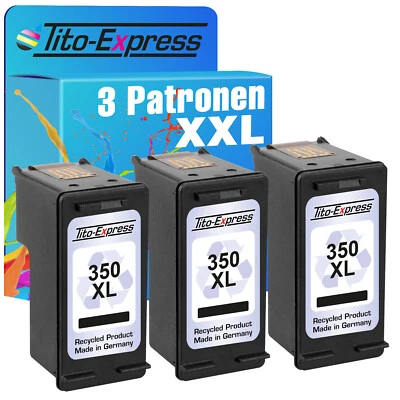 3 Patronen XXL Black für HP 350 XL C 4225 C 4270 C 4280 C 4283 C4324 C4340 C4345 - Bild 1 von 2
