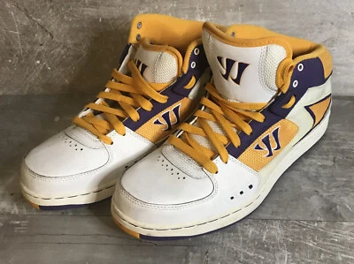 Warrior 运动鞋 10 码男式黄色紫色 Thr Hound 狗 — 第 1/4 张图片