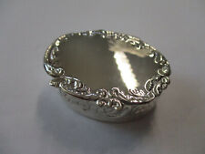 Gorgeous brand new style sterling silver pill box oval shape design all around