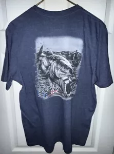 New Huk Performance Fabrics K.C. Scott Bass Fishing T Shirt Mens Medium - Picture 1 of 7