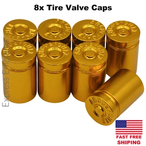 8pcs Tire Valve Cap Stem Cover For 2 Vehicles Gold Bullet Shell Style - Picture 1 of 8
