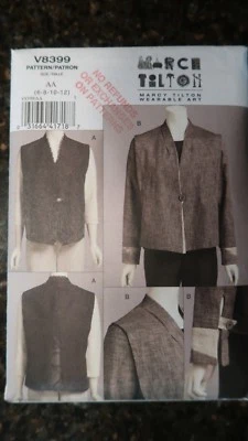 Vogue V8399 Marcy Tilton Wearable Art Original 2007 Pattern sz 6-8-10-12 Uncut   - Image 1 of 2