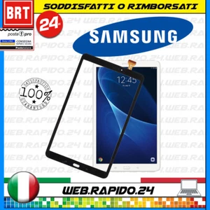 TOUCH SCREEN SAMSUNG GALAXY TAB A 10.1 SM-T580 T585 VETRO NERO BIADESIVO - Zdjęcie 1 z 3