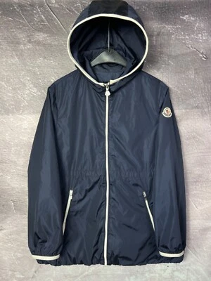 Moncler Eau Giubbotto Blue Nylon Windbreaker Hooded Jacket - Image 1 of 4