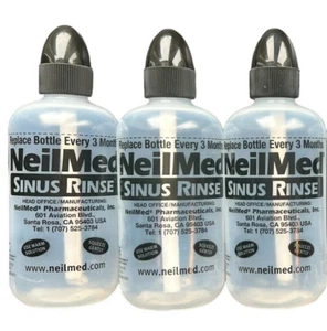 3 NeilMed Sinus Rinse Bottles Refillable 8oz - 240mL Bottle 3 Pack Free Shipping - Picture 1 of 4