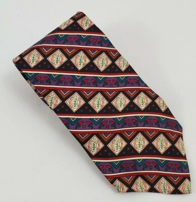 TABASCO Logo Stripe Multi-Color 100% Silk Neck Tie -TIES DESIGNER- NOVELTY - Image 1 of 4