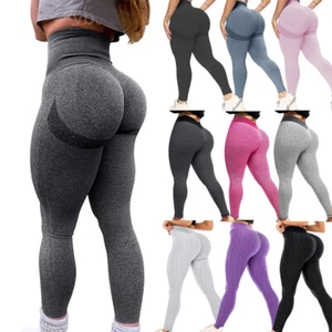 Pantaloni Yoga Donna Vita Alta Leggings Anticellulite Butt Lift GymSport TikTok - Foto 1 di 65