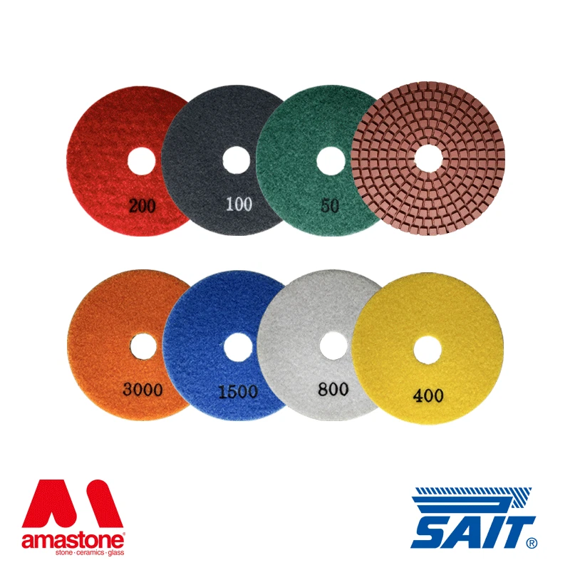 Wet diamond polishing pad - SAITDIAM D-VEL – Ø100 mm - Image 1 of 1