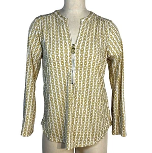 Michael by Michael Kors Hemdbluse Gold Kettenmuster 70er Jahre inspiriert Damen XL - Bild 1 von 9
