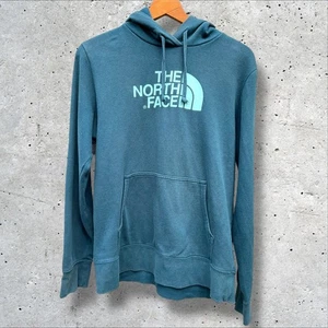 The North Face hoodie women’s teal size L logo front drawstring kangaroo pocket - Picture 1 of 6