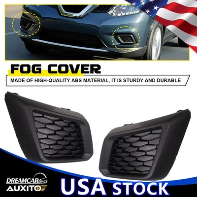 Para Nissan Rogue 2014-2016 1 Par Inserto Delantero Parachoques Rejilla Luz Antiniebla Agujero Cubierta Foto 1 de 4