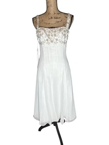 Sophia Tolli Wedding Dress Knee Length Ivory Gold Embroidery Size 8 - Picture 1 of 15