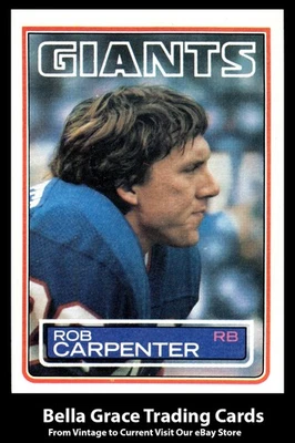 1983 Topps Rob Carpenter #122 New York Giants NFL Football - Image 1 of 2