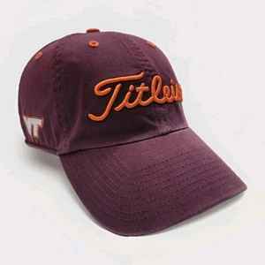 Virginia Tech Hokies Titleist Golf Hat Maroon Orange VT Strapback Snap Cap - Picture 1 of 12