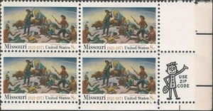 Zip Block of 4 stamps - Scott 1426 - 8 cent - Missouri - 1971 - MNH - Picture 1 of 1