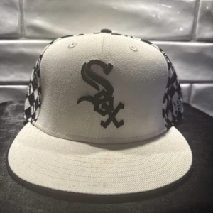 New Era Chicago White Sox Black & White 9FIFTY Size 7 1/2 Hat - Checkered - Picture 1 of 5