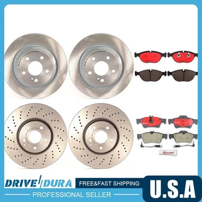 适用于 2003 - 2006 梅赛德斯 - 奔驰 S430 前后盘式制动垫套装盘式制动转子 — 第 1/4 张图片