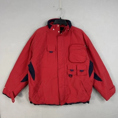 Без границ куртка мужская средний красный темно-синий с капюшоном изолированный мульти карман лыж - Изображение 1 из 4