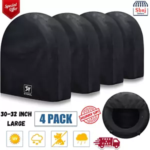 Tire Covers Set of 4,Upgraded 5 Layer Nonwoven RV Wheel Covers, Waterproof Anti - Picture 1 of 24