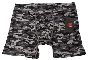 New Balance Men's L Black Digital Camo Print Bonded Pocket Boxer Briefs 6" - Picture 1 of 2