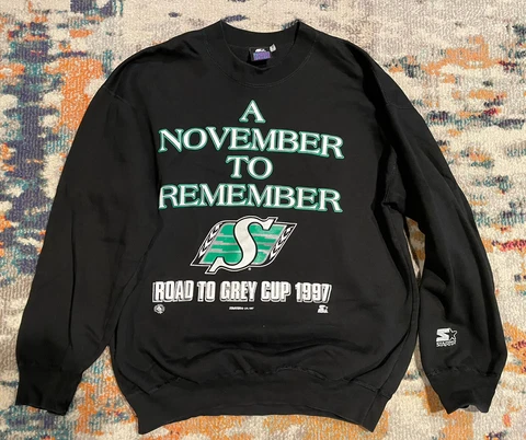 Starter - 1997 CFL Saskatchewan Roughriders Grey Cup - Crewneck Sweatshirt Large Cover