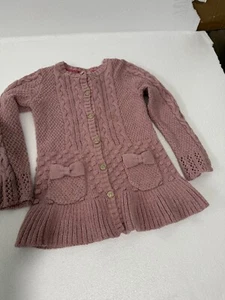 NULA BUG LITTLE GIRLS LONG SWEATER (SZ6) DUSTY PINK - Picture 1 of 4