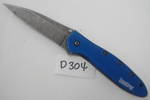 Blue Blackwashed Kershaw Leek Assisted Pocket Knife 1660NBBW Scallion Ken Onion