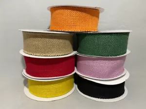 Cinta de cinta estilo arpillera ecológica con cable de 2 metros o rollo completo 25 mm 38 mm 50 mm 63 mm Reino Unido - Imagen 1 de 10
