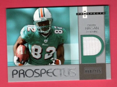 2006 Hot Prospects Prospectus Jersey #PR-DH Derek Hagan Miami Dolphins /275 - Image 1 of 2