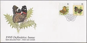 NEW ZEALAND 1995 Butterflies - $4 & $5 definitives FDC.....................B1671 - Picture 1 of 1