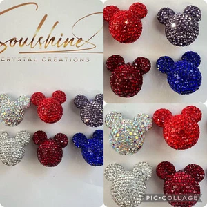 (1) PC- Choose your color-25mm 3D Mouse Head High Quality Rhinestone Bead - Picture 1 of 5