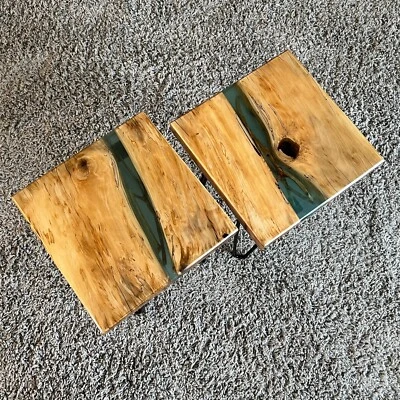 2 Epoxy Live End Tables / Side Table / Epoxy River / Natural Edge Side Table - Image 1 of 4