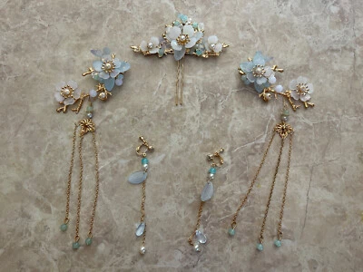 Китайский волос палочка цветы жемчуг заколки кисточки 5шт набор США продавец - Изображение 1 из 4