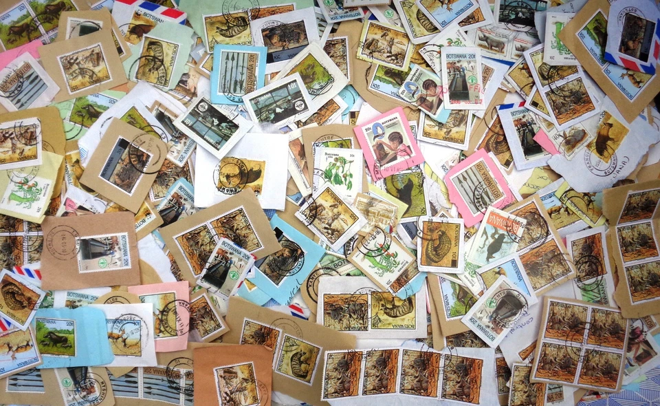 BOTSWANA MIXED STAMPS on paper mixture/kiloware 3 oz. (84 grams) D - image 1 of 1