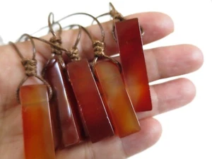 Men's Crystal Necklace, Natural Carnelian Slab Stone Necklace, gemstone - Picture 1 of 2