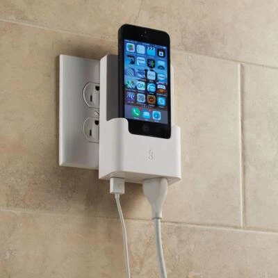BlueFlame Outlet Charging Plug Dock iPhone 5 5S 5C Lightning Port Space Saving - Image 1 of 2