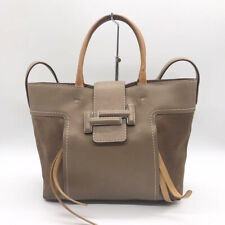 Tod's Tote Bag 2way Shoulder Double T Suede Leather Brown Used Japan Authentic
