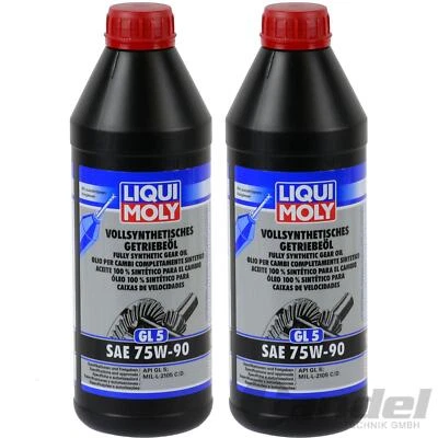 2x 1L LIQUI MOLY Totalmente Sintético Aceite de Engranaje 75W90 GL5 MIL-L 2105C - Imagen 1 de 4